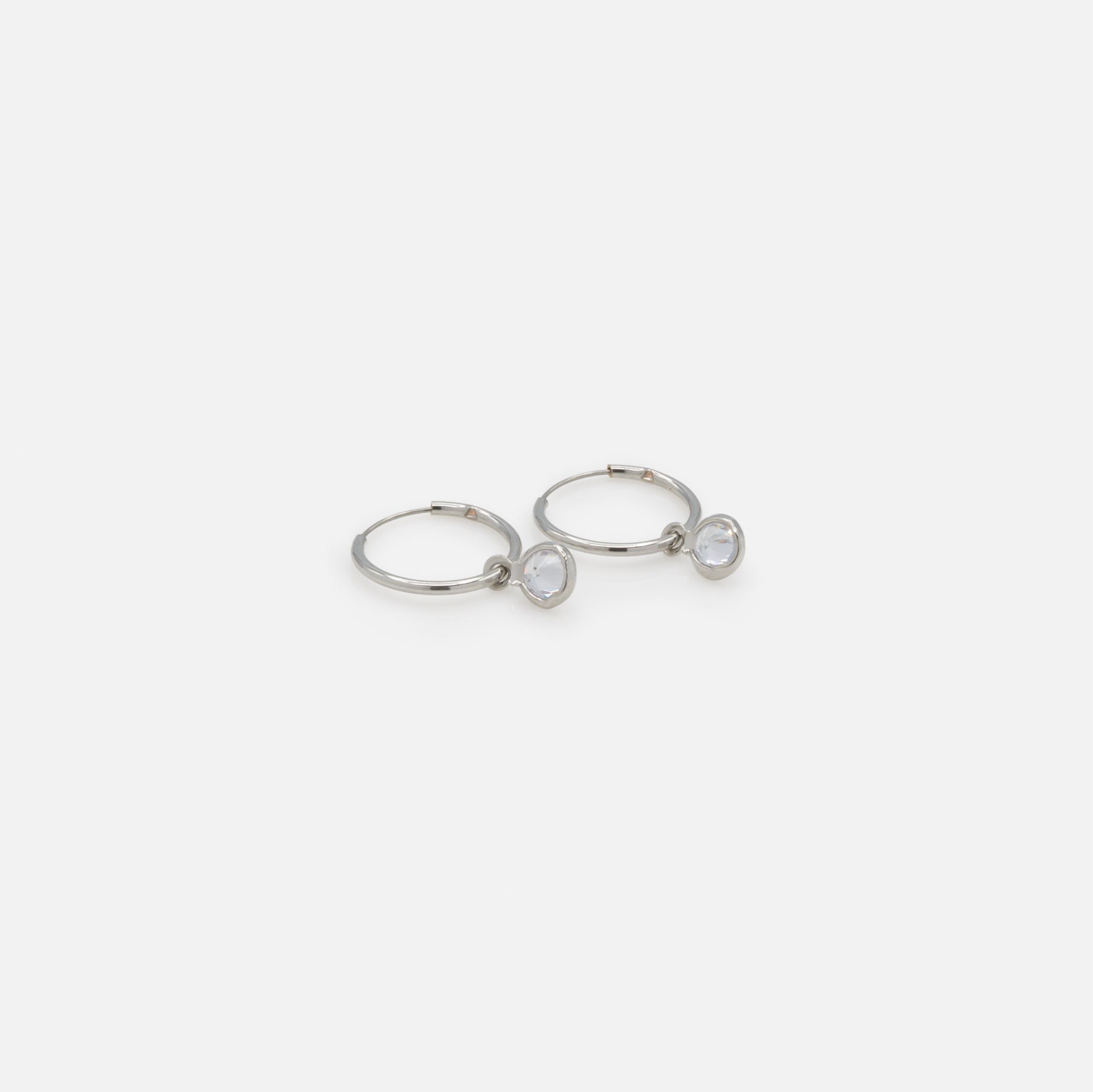 Trio of silver earrings with cubic zirconia