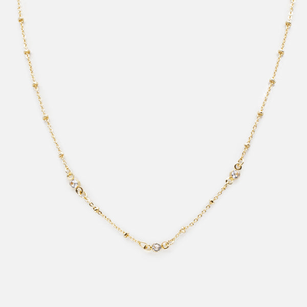 Load image into Gallery viewer, Set of two gold star and cubic zirconia necklaces
