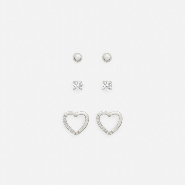 Load image into Gallery viewer, Trio of assorted silver earrings
