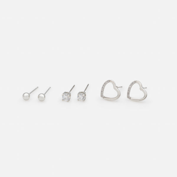 Load image into Gallery viewer, Trio of assorted silver earrings
