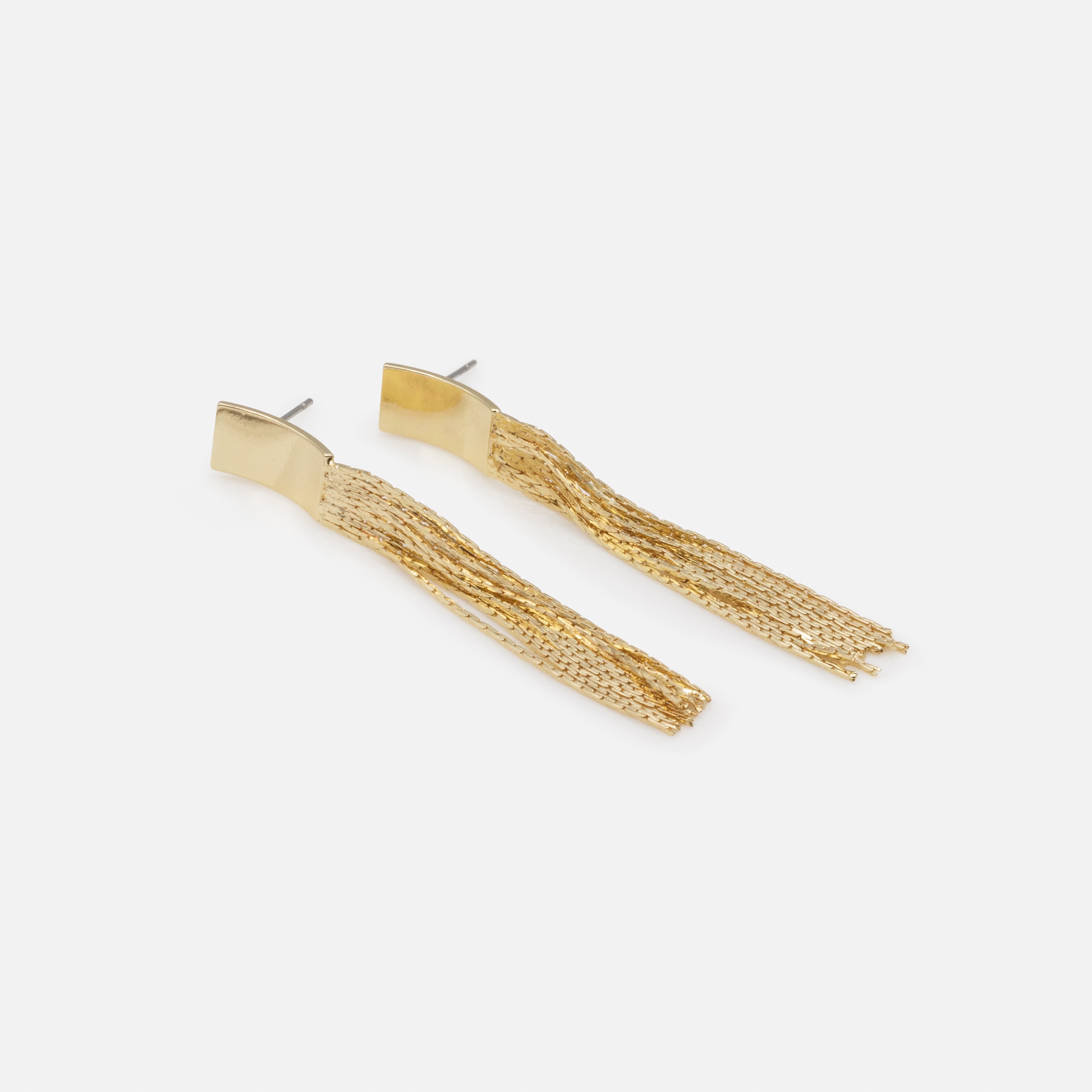 Boucles d'oreilles longues filaments dorés