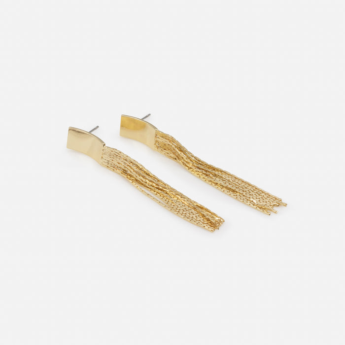 Boucles d'oreilles longues filaments dorés