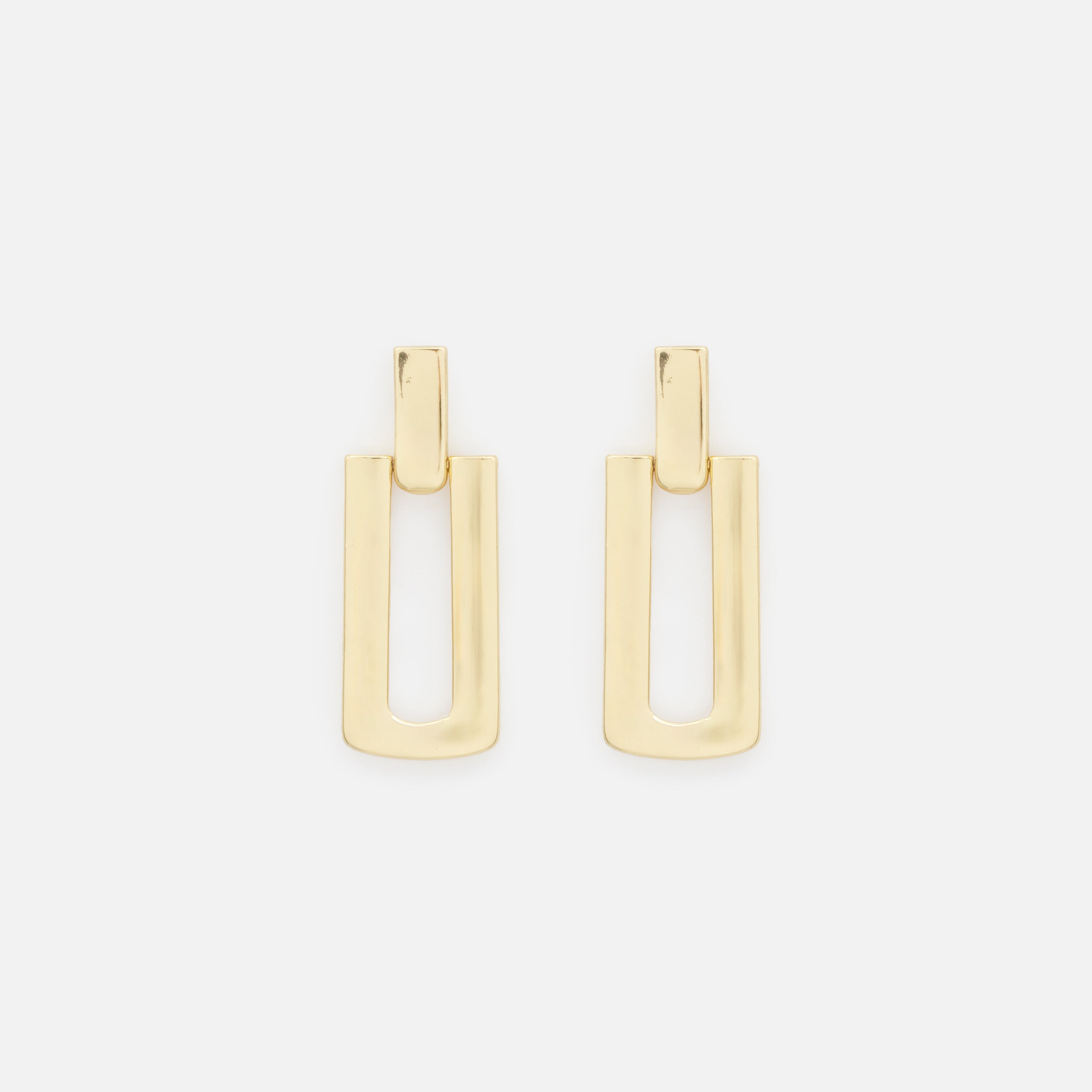 Boucles d'oreilles dorées rectangulaires