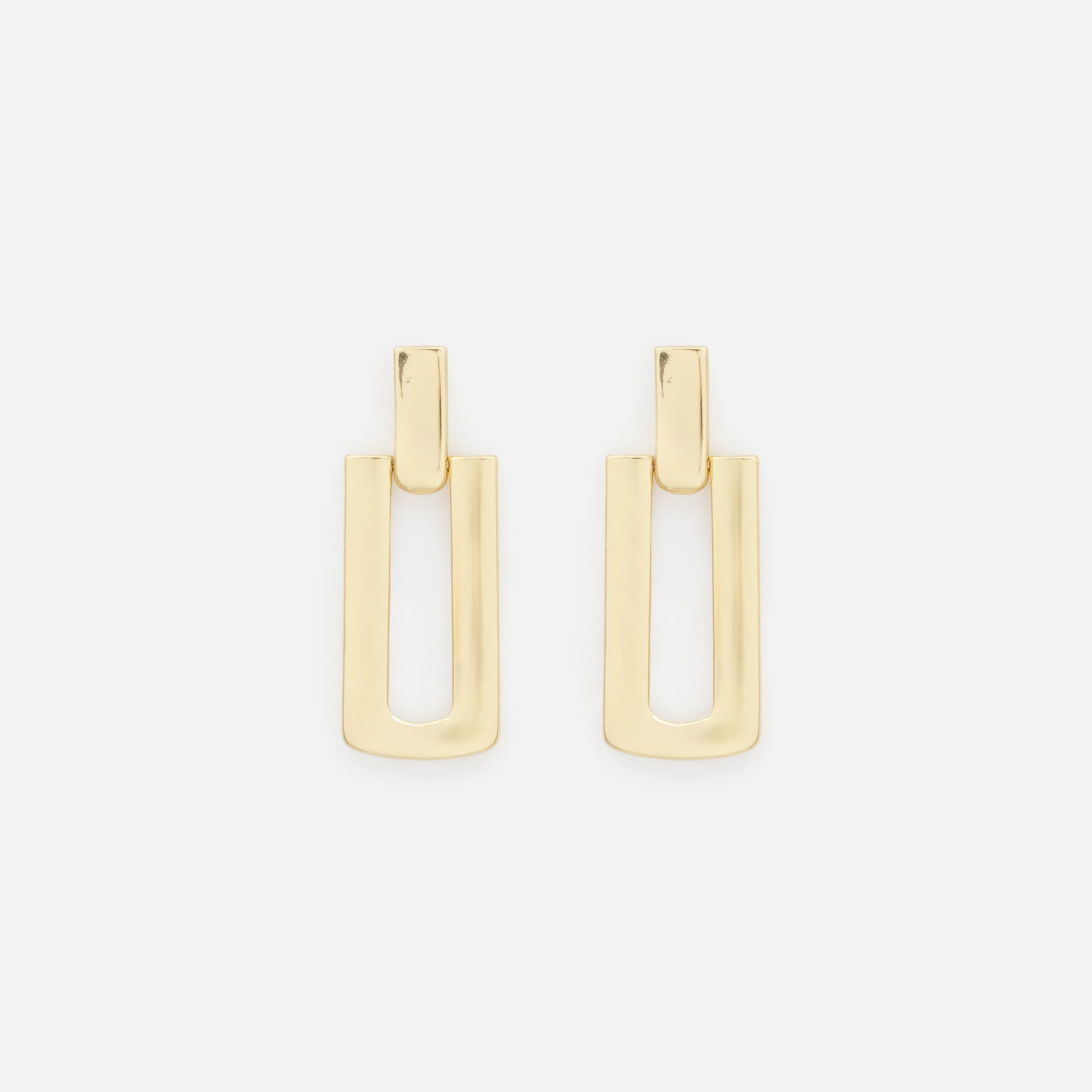 Boucles d'oreilles dorées rectangulaires