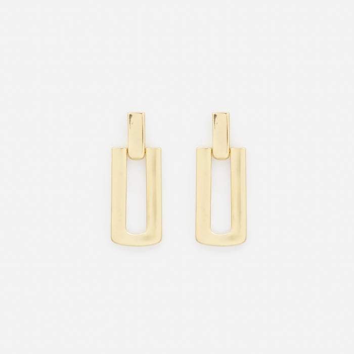 Boucles d'oreilles dorées rectangulaires