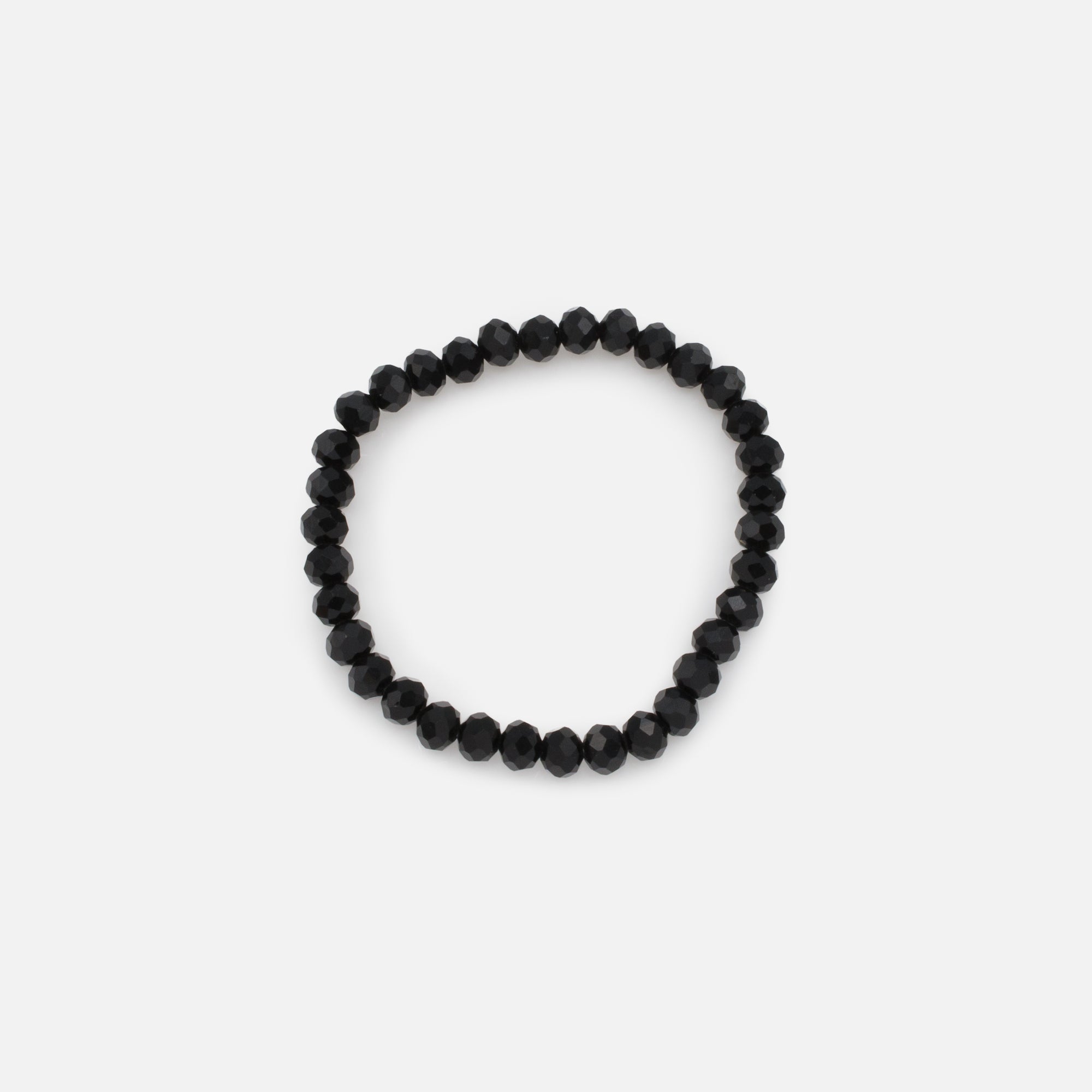 Trio de bracelets élastiques avec billes noires et dorées