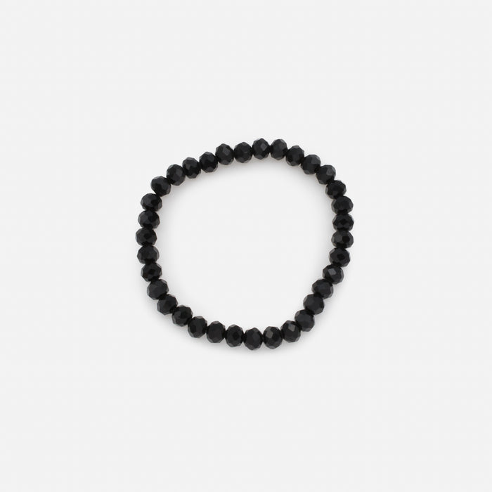 Trio de bracelets élastiques avec billes noires et dorées