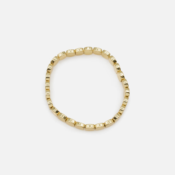 Charger l&#39;image dans la galerie, Bracelet élastique doré à billes plates

