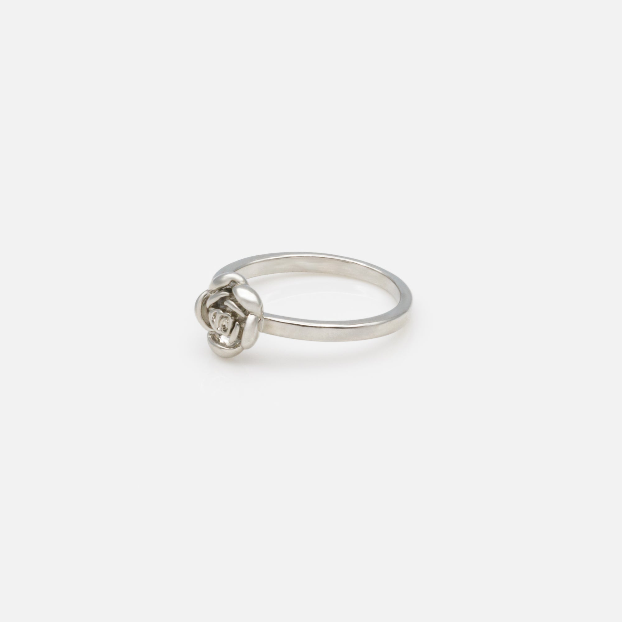 Bague rose argentée