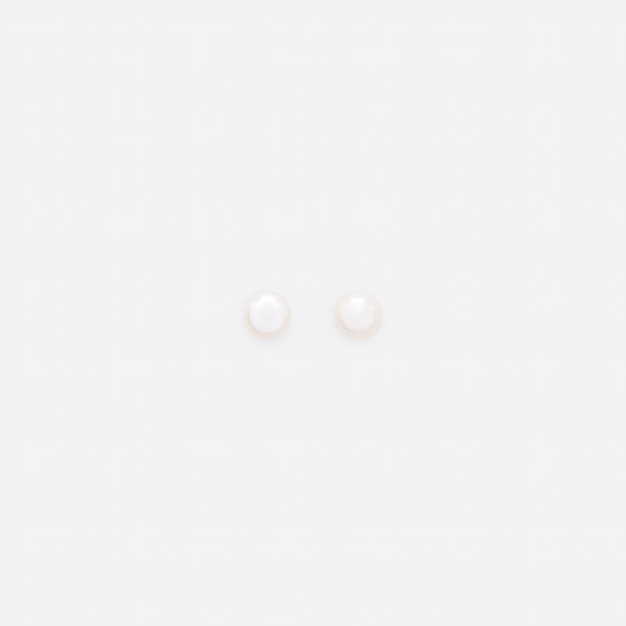 6 to 6.5mm freshwater pearl earrings with 14k gold post