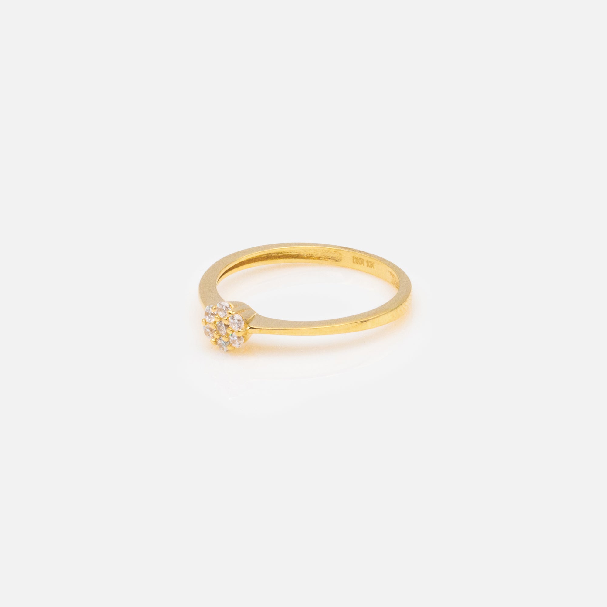Ring with small zircons in 10k gold