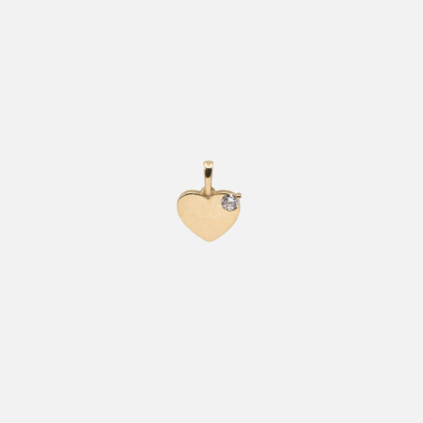 Load image into Gallery viewer, Full Heart Charm with Cubic Zirconia in 10k Gold
