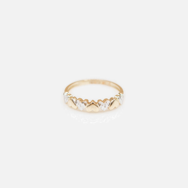 Load image into Gallery viewer, Hearts ring in 10k yellow gold
