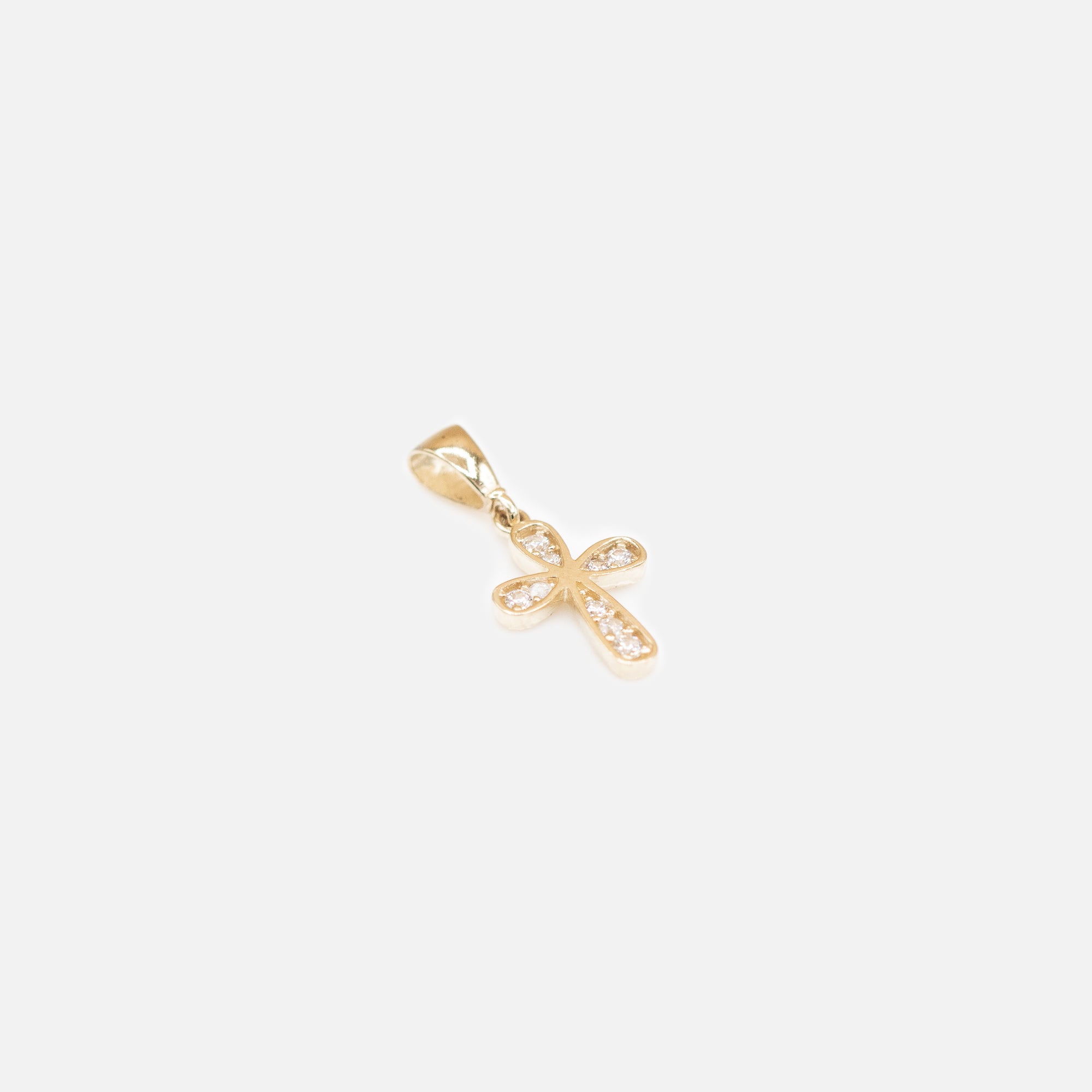 Cross charm in 10k yellow gold