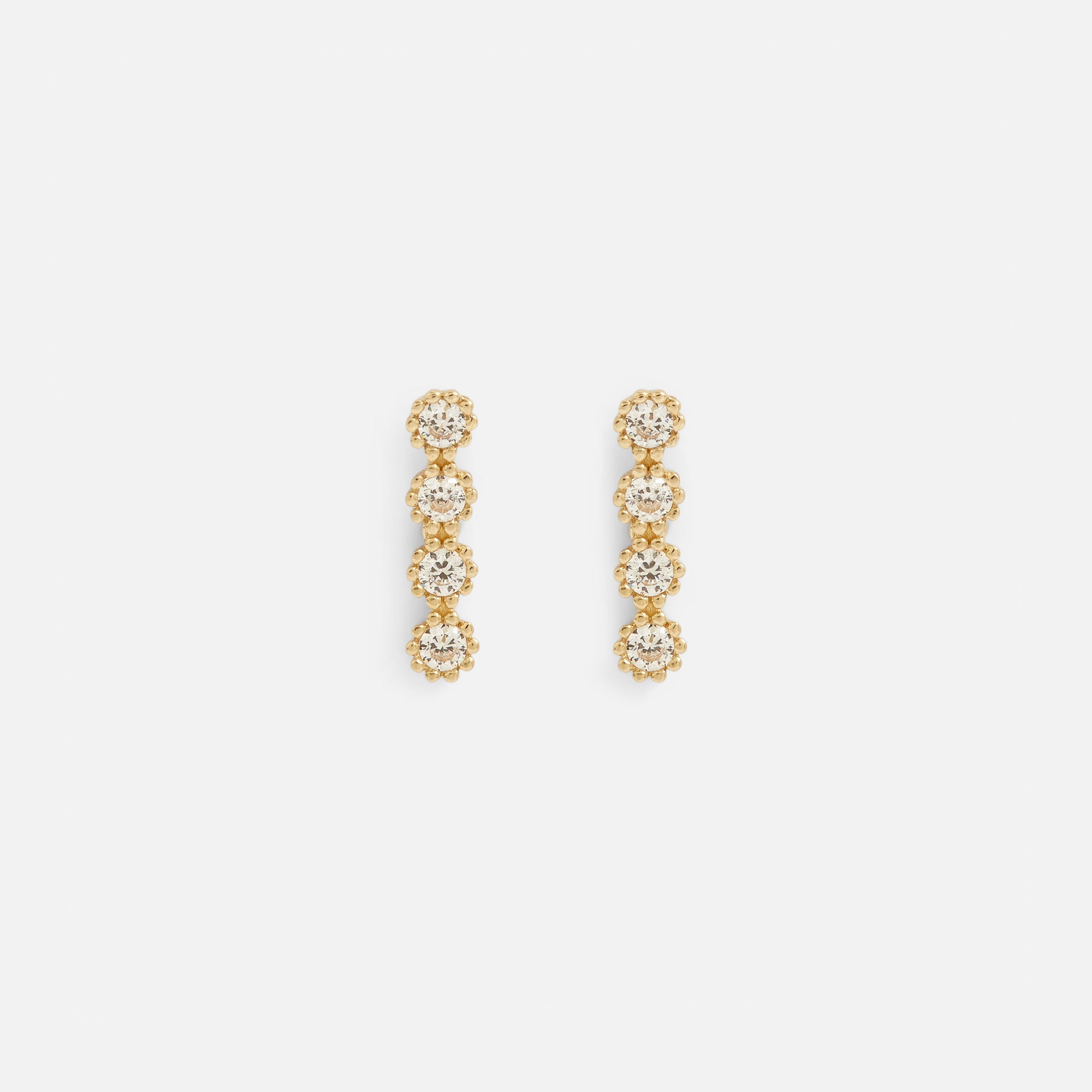 10k yellow gold earrings with four stones