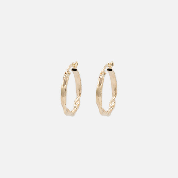 Load image into Gallery viewer, 20mm 2-tone hoop earrings in 10k yellow gold
