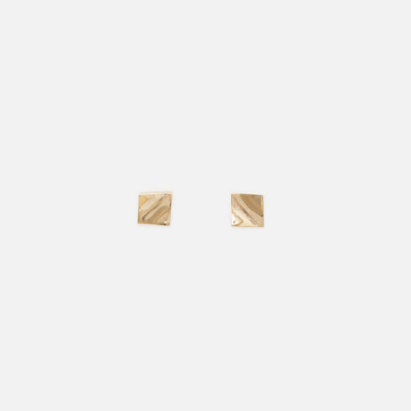 Load image into Gallery viewer, 10k yellow gold fixed square earrings 
