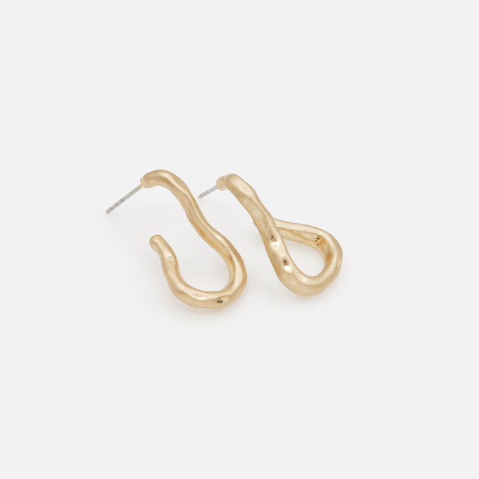 Boucles d'oreilles anneaux dorés ouverts tordus