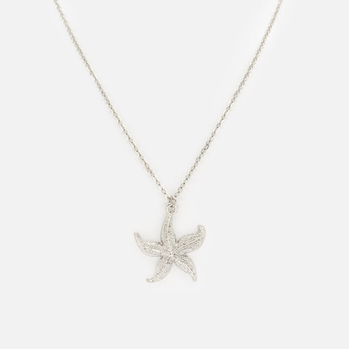 Silver starfish necklace