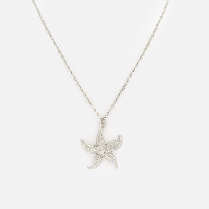 Silver starfish necklace