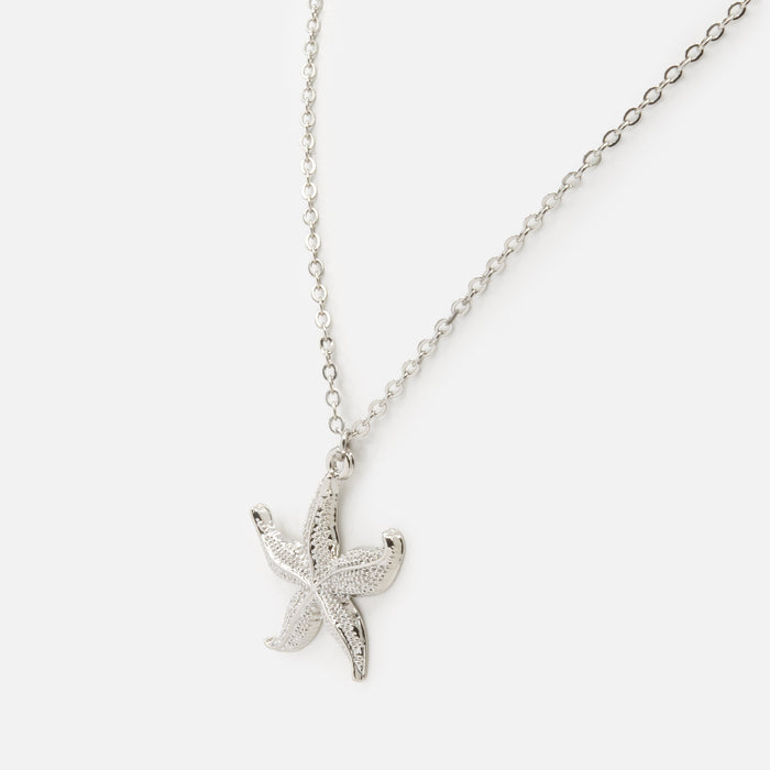Silver starfish necklace