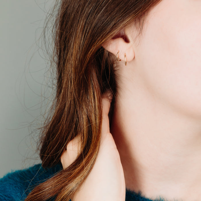 12mm Leverback Earrings in 10k Gold