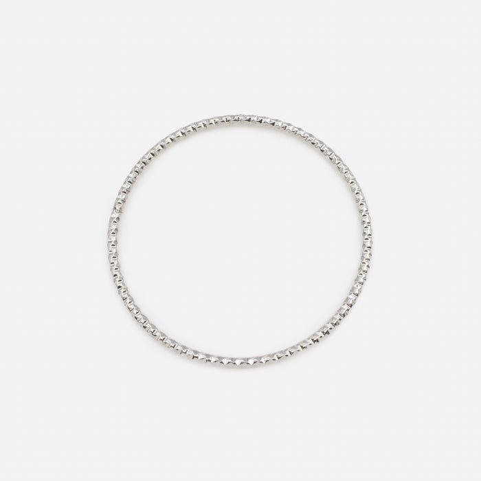Trio of 3-tone textured rigid bracelets