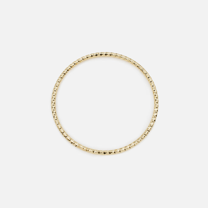 Trio of 3-tone textured rigid bracelets