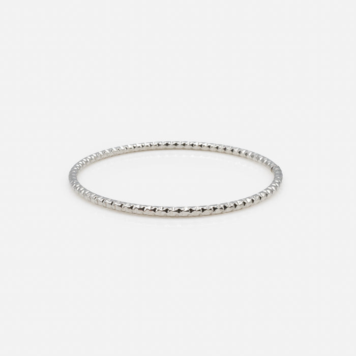 Trio of 3-tone textured rigid bracelets