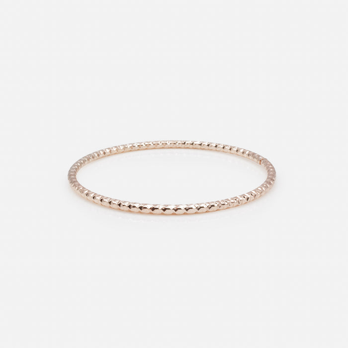 Trio of 3-tone textured rigid bracelets