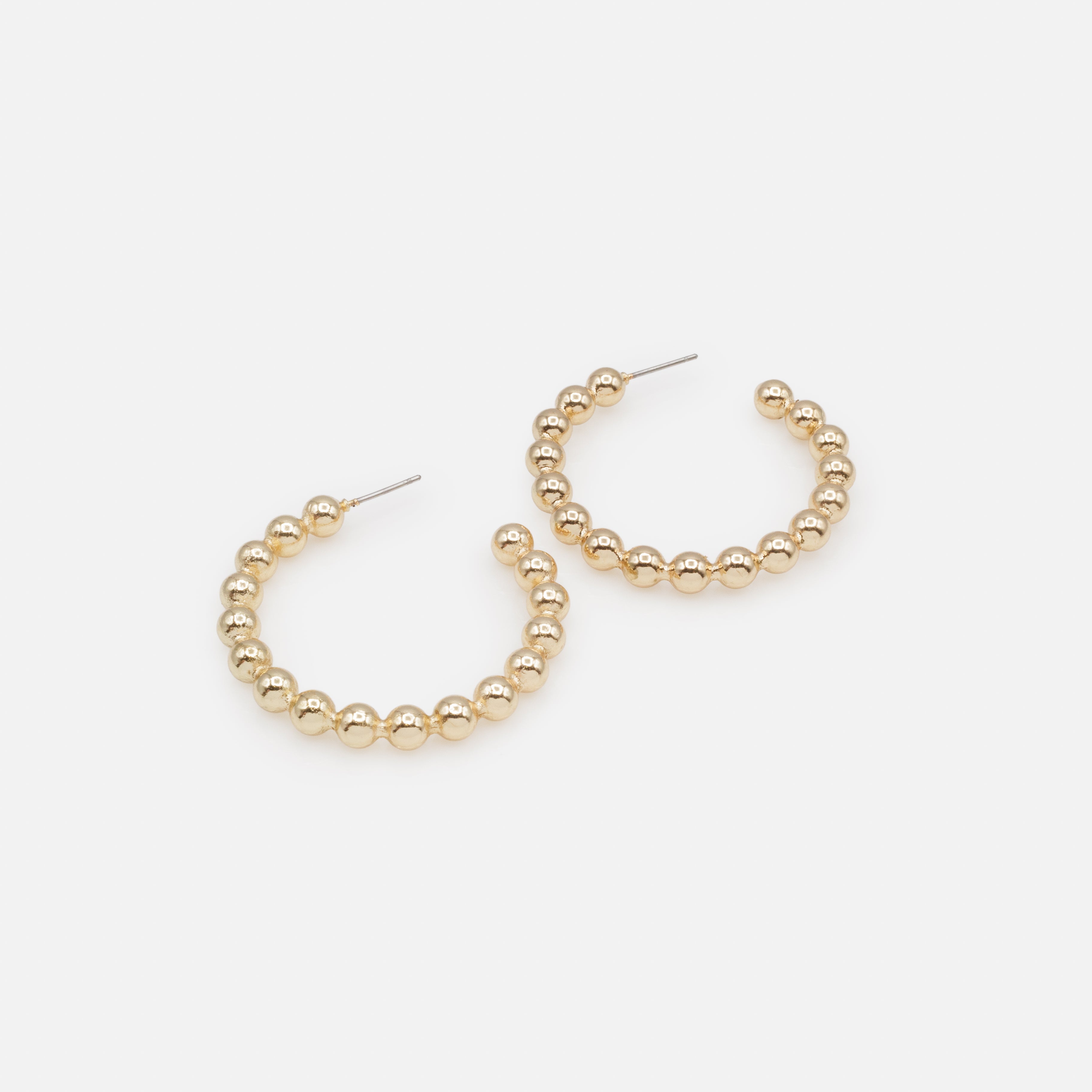 Boucles d'oreilles anneaux de boules dorées
