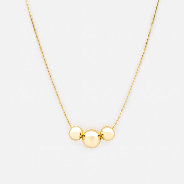Load image into Gallery viewer, Golden sphere trio necklace

