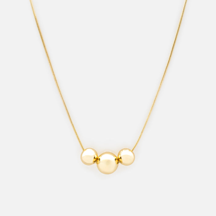 Collier trio de sphères dorées