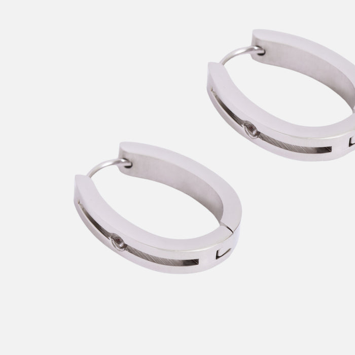 Boucles d'oreilles argentées anneaux 20mm en acier inoxydable