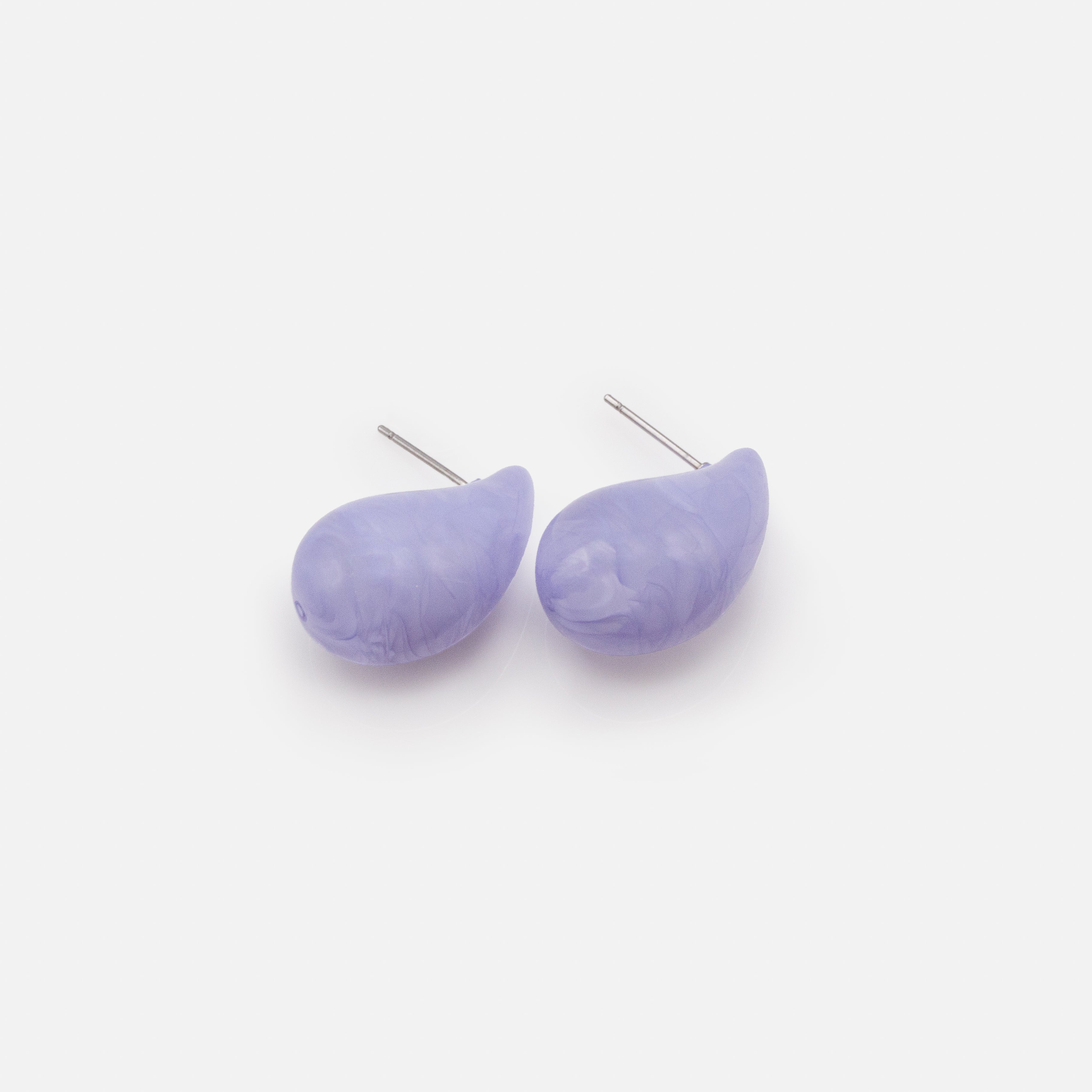 Boucles d'oreilles en forme de goutte en acétate lilas
