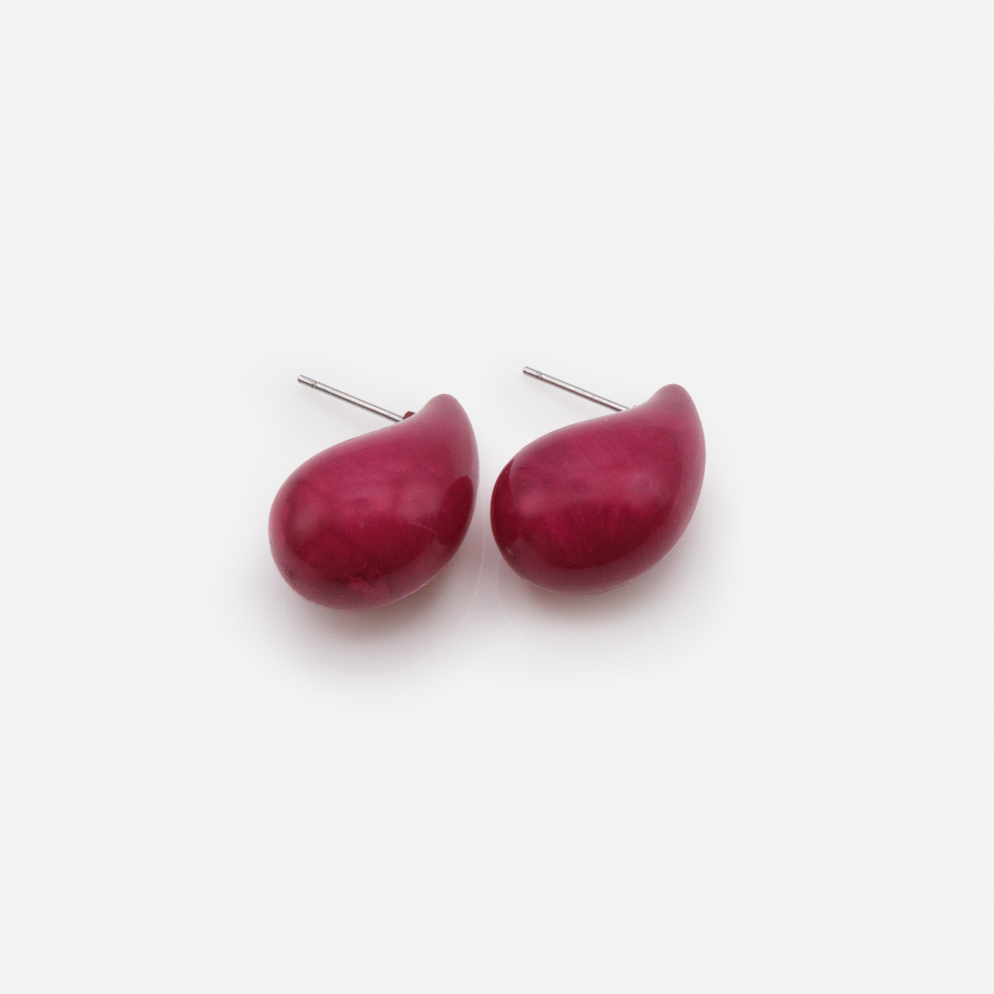 Boucles d'oreilles en forme de goutte en acétate rose foncé