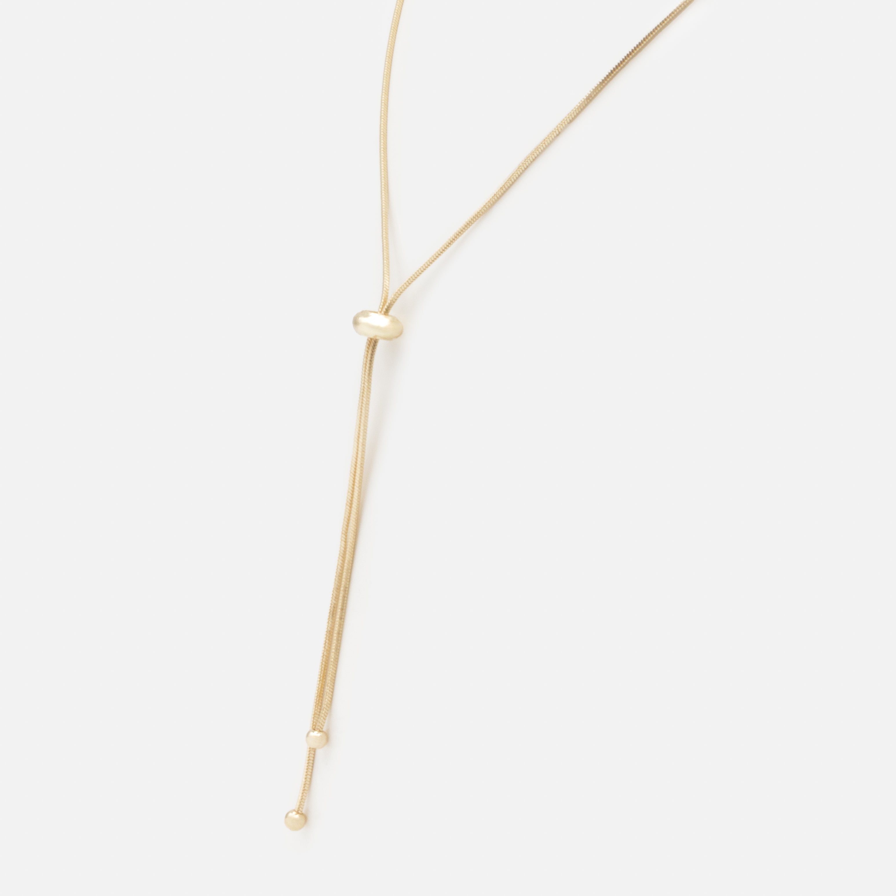 Long collier doré ajustable avec bille