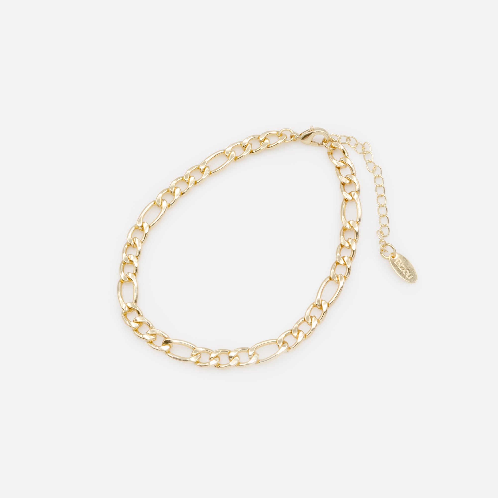 Set of four gold anklets with white butterflies