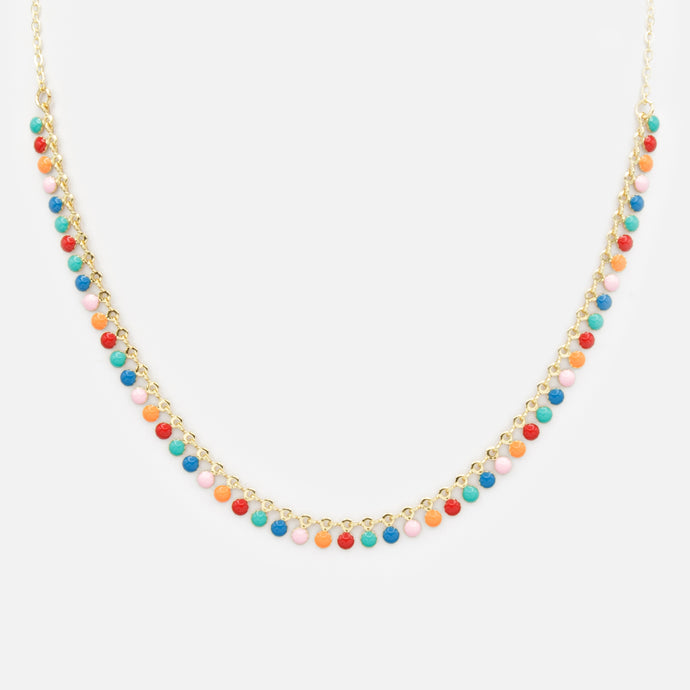 Gold colored dots necklace
