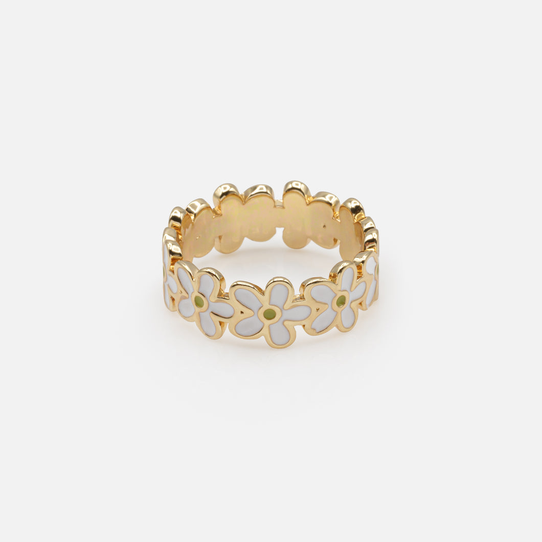 Golden daisy crown ring