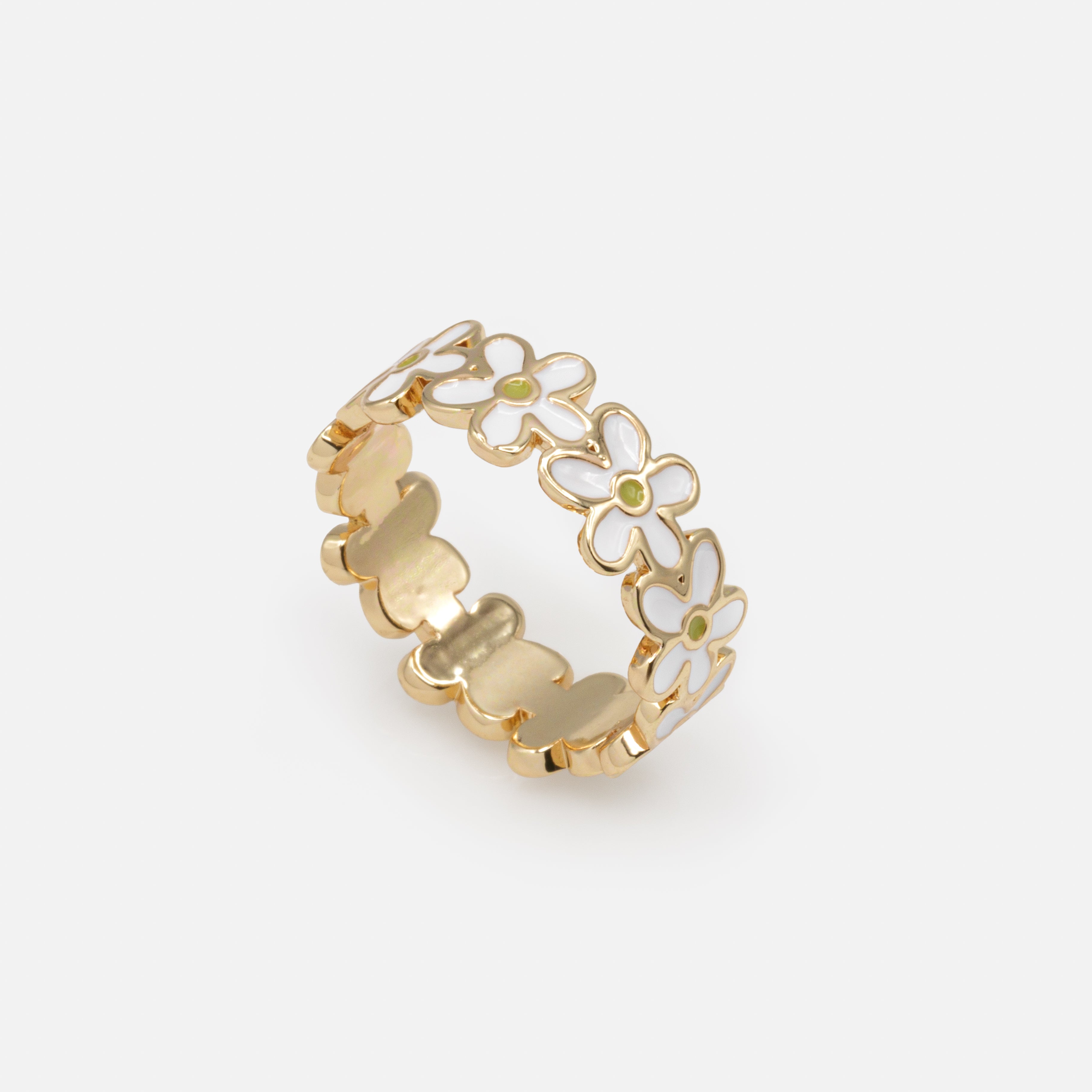 Bague dorée couronne de marguerites