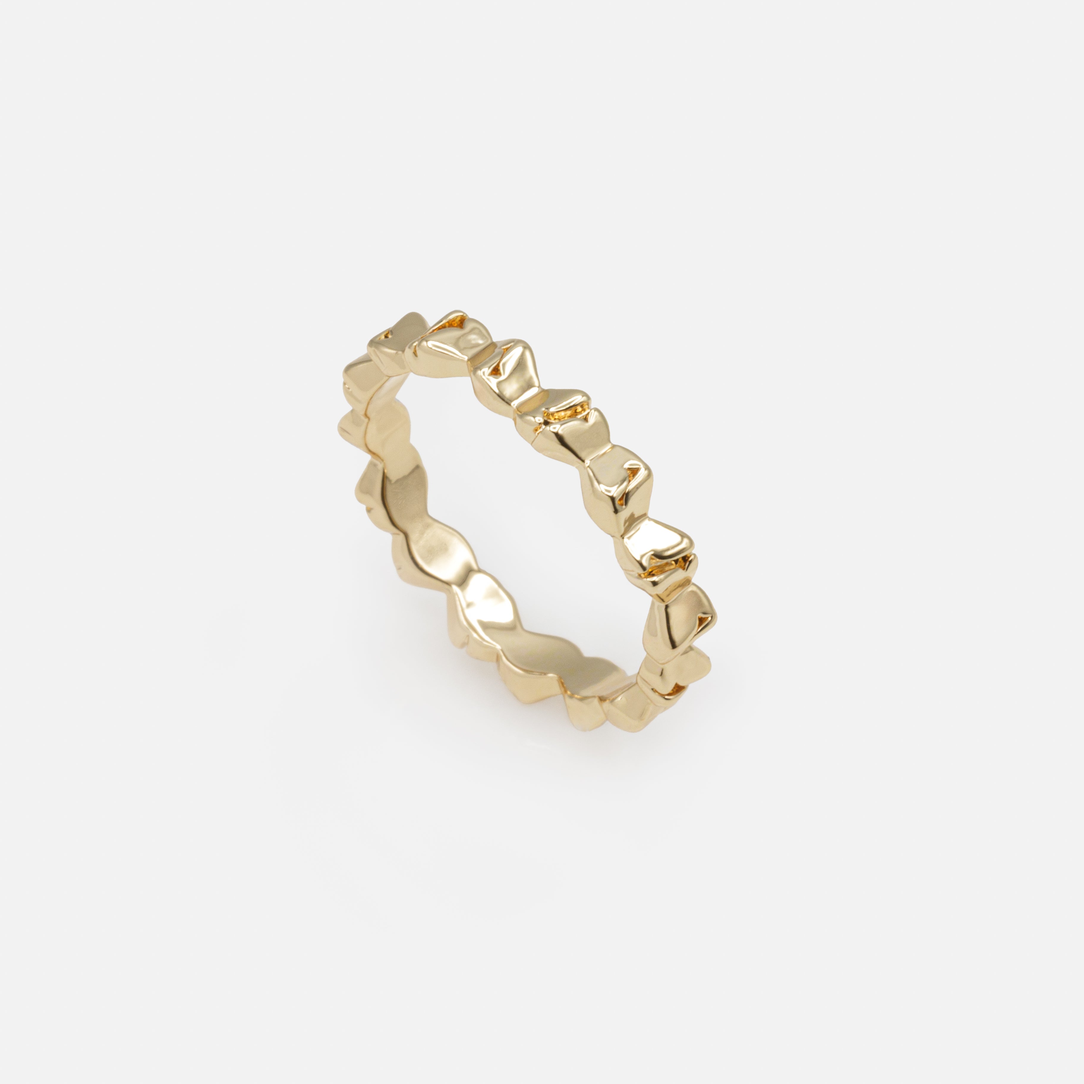 Bague dorée couronne de papillons