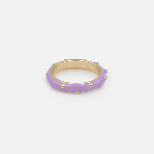 Load image into Gallery viewer, Set of three gold and lilac rings
