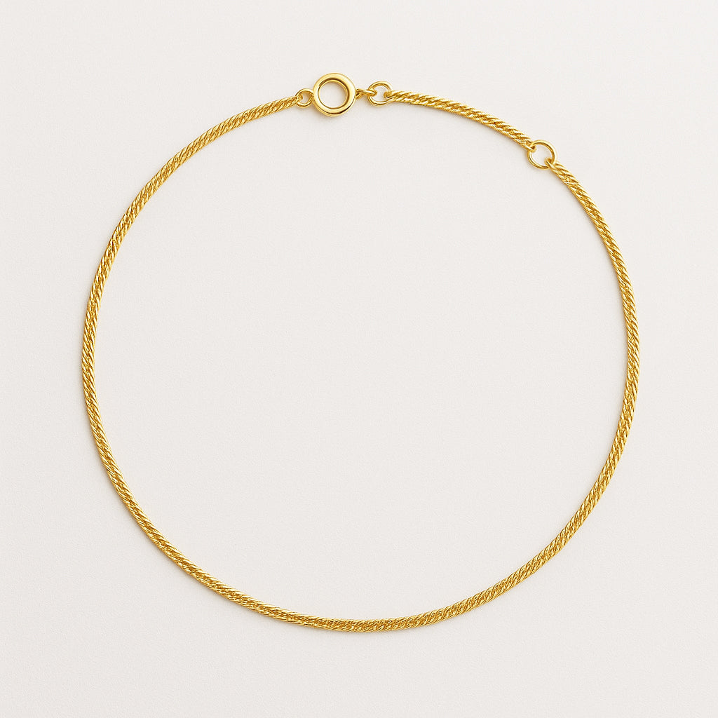 Chaîne de cheville Singapour en or 10 carats