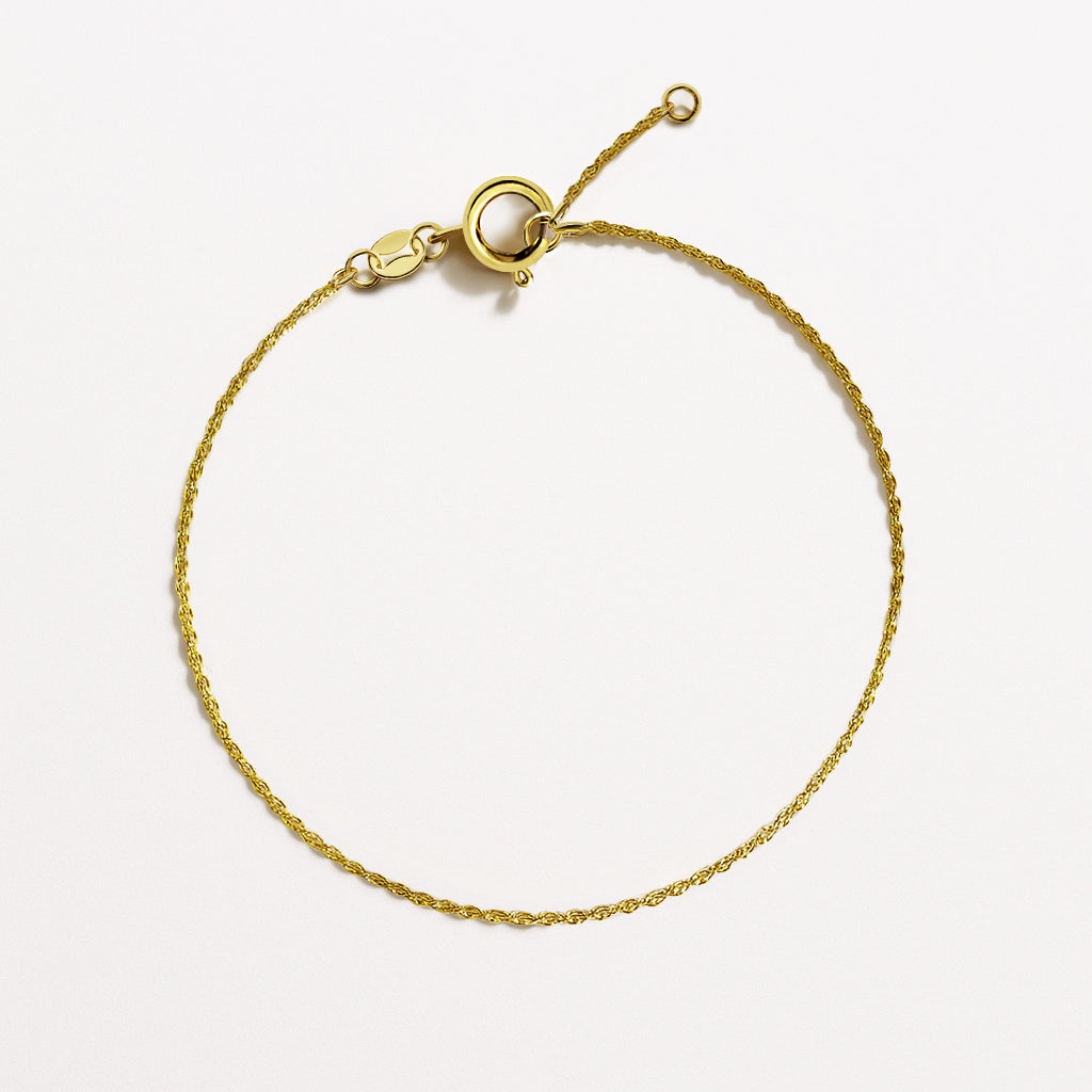 Chaîne de cheville Singapour en or 10 carats