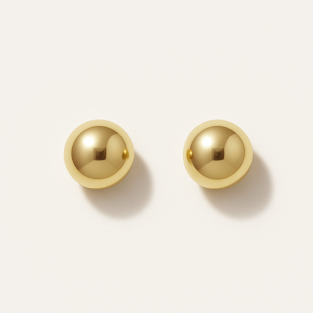 Boucles d’oreilles billes dorées 4 mm en or 10 carats
