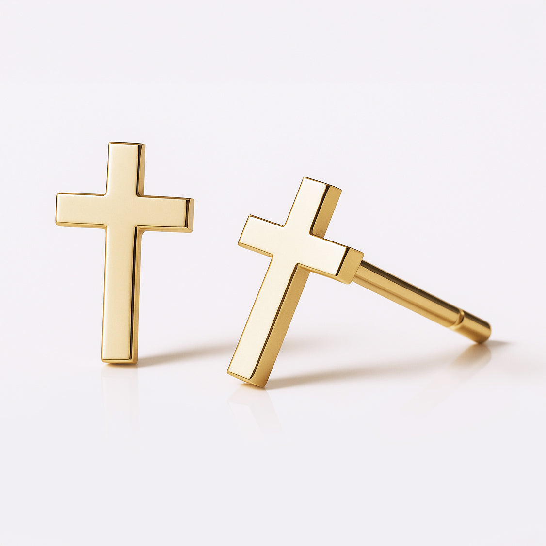 Boucles d'oreilles croix en or 10 carats