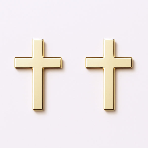 Charger l&#39;image dans la galerie, Boucles d&#39;oreilles croix en or 10 carats
