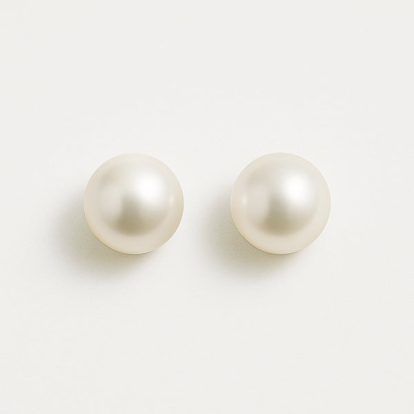 Load image into Gallery viewer, 6 mm round cultured pearl earrings with 14k gold posts

