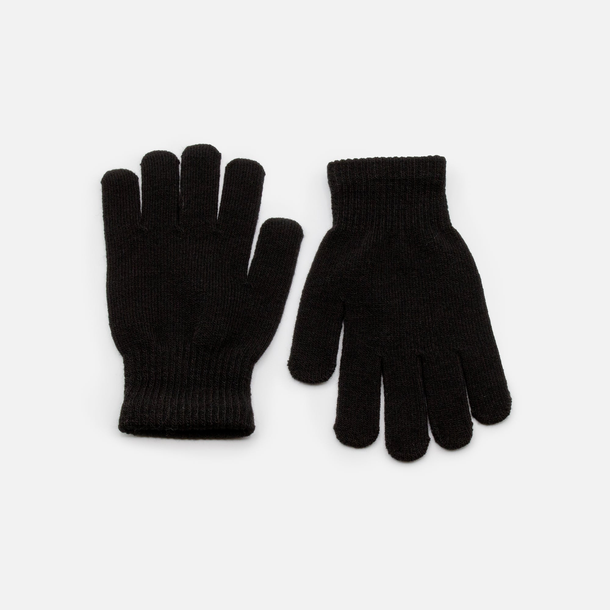 Long black online knit gloves